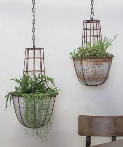 Nkuku Planters & Vases Abari Caged Hanging Planter