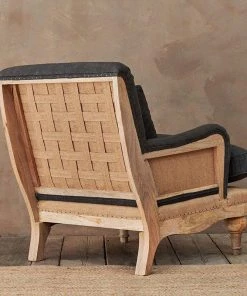 Nkuku Abe Linen Armchair - Charcoal
