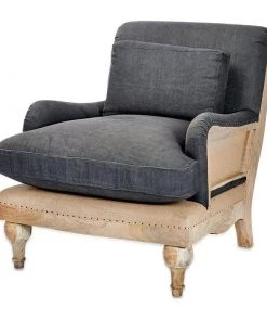 Nkuku Abe Linen Armchair - Charcoal