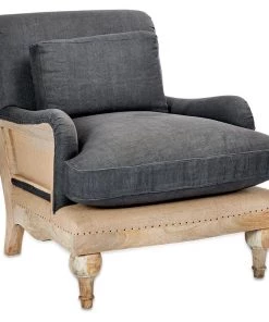 Nkuku Abe Linen Armchair - Charcoal