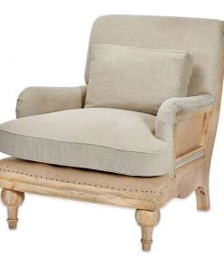 Nkuku Abe Linen Armchair - Stone Living Room