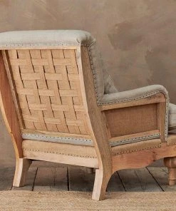 Nkuku Abe Linen Armchair - Stone Living Room