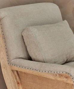 Nkuku Abe Linen Armchair - Stone Living Room