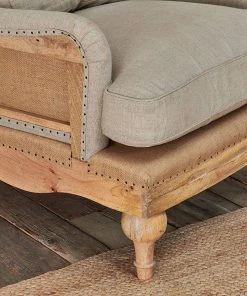 Nkuku Abe Linen Armchair - Stone Living Room