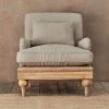Nkuku Abe Linen Armchair - Stone Living Room