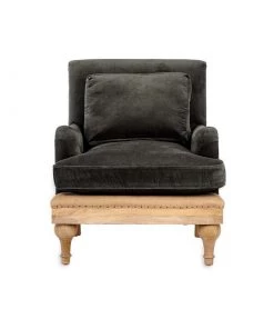 Nkuku Abe Velvet Armchair - Moss Living Room