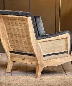 Nkuku Abe Velvet Armchair - Moss Living Room