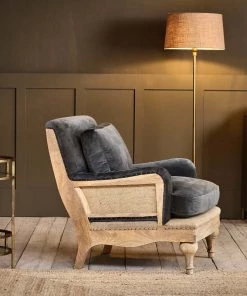 Nkuku Abe Velvet Armchair - Moss Living Room
