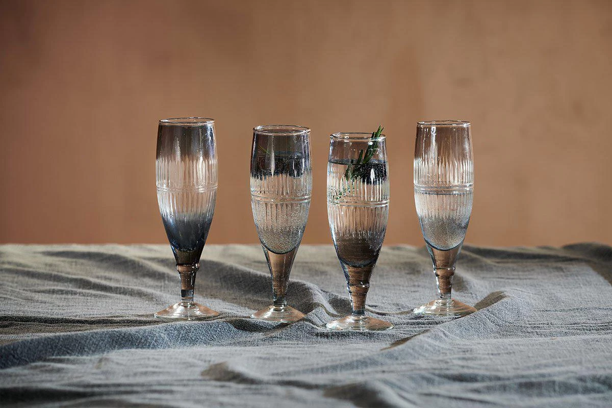 Nkuku Abeeko Champagne Glass - Smoke (Set Of 4) 3 Nkuku Abeeko Champagne Glass - Smoke (Set Of 4)