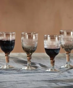 Nkuku Abeeko Wine Glass - Aged Gold (Set Of 4)