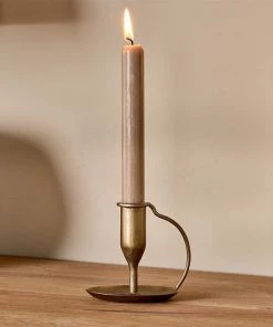 Nkuku Ada Iron Candlestick - Antique Brass