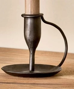 Nkuku New Arrivals Ada Iron Candlestick - Antique Black