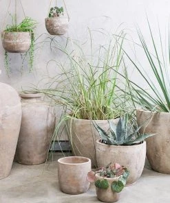 Nkuku Small Affiti Clay Tapered Pot Home Accessories