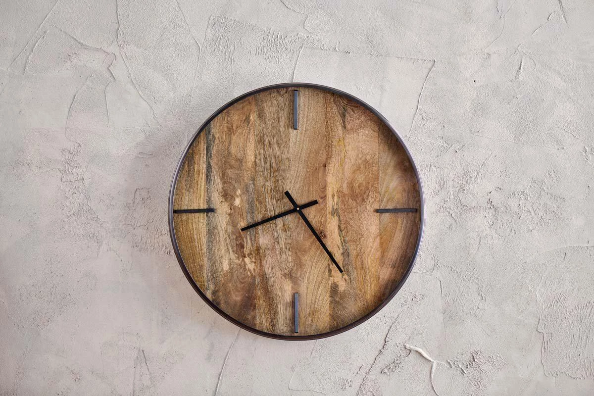 Nkuku Alomi Mango Wood Clock 5 Nkuku Alomi Mango Wood Clock
