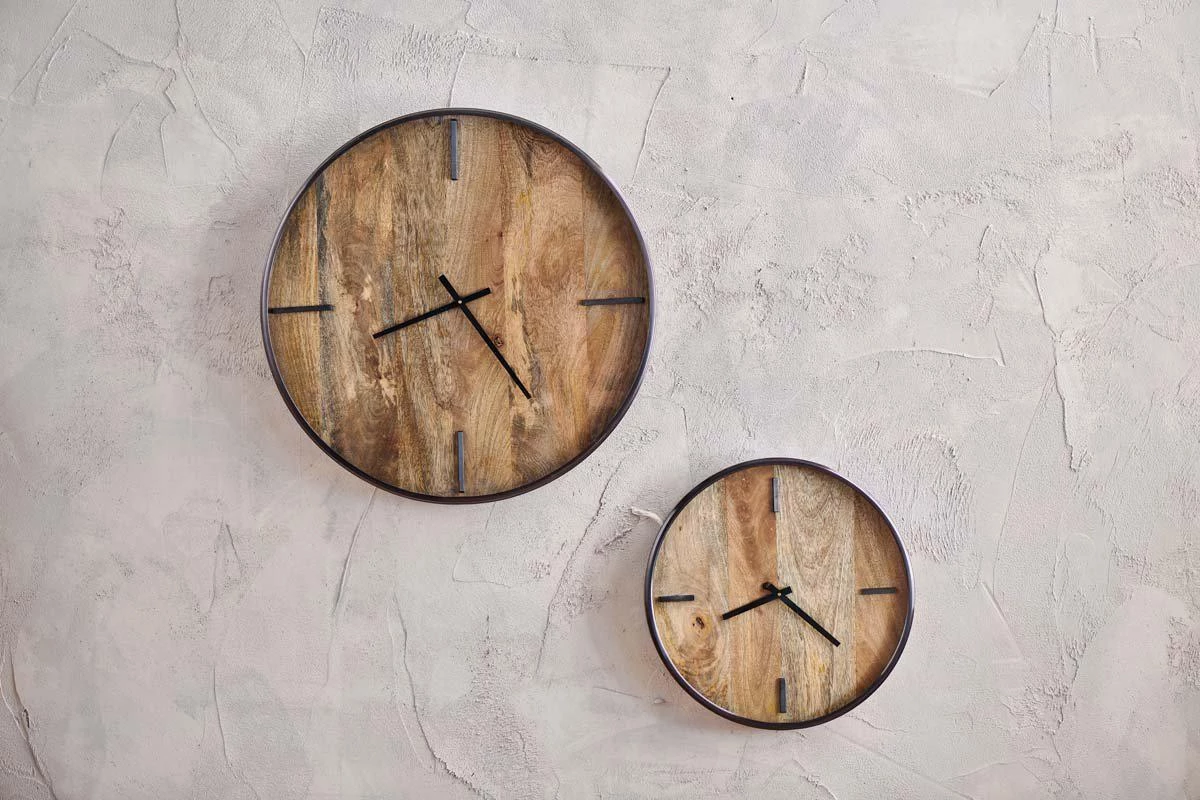 Nkuku Alomi Mango Wood Clock 3 Nkuku Alomi Mango Wood Clock