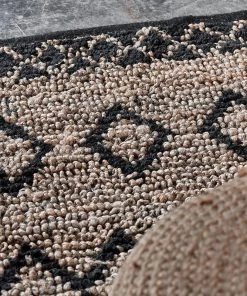 Nkuku Ambara Jute Rug - Large - Black & Natural