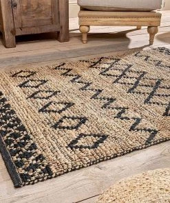 Nkuku Ambara Jute Rug - Medium - Black & Natural Home Accessories