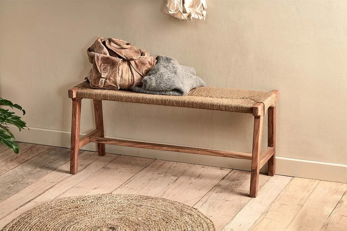 Nkuku New Arrivals Amhara Acacia & Jute Woven Bench 3 Nkuku New Arrivals Amhara Acacia & Jute Woven Bench