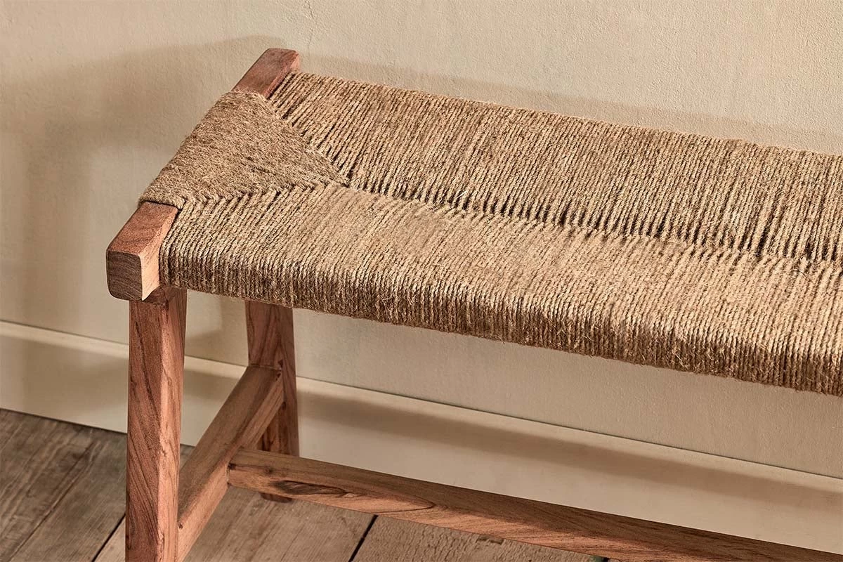 Nkuku New Arrivals Amhara Acacia & Jute Woven Bench 4 Nkuku New Arrivals Amhara Acacia & Jute Woven Bench