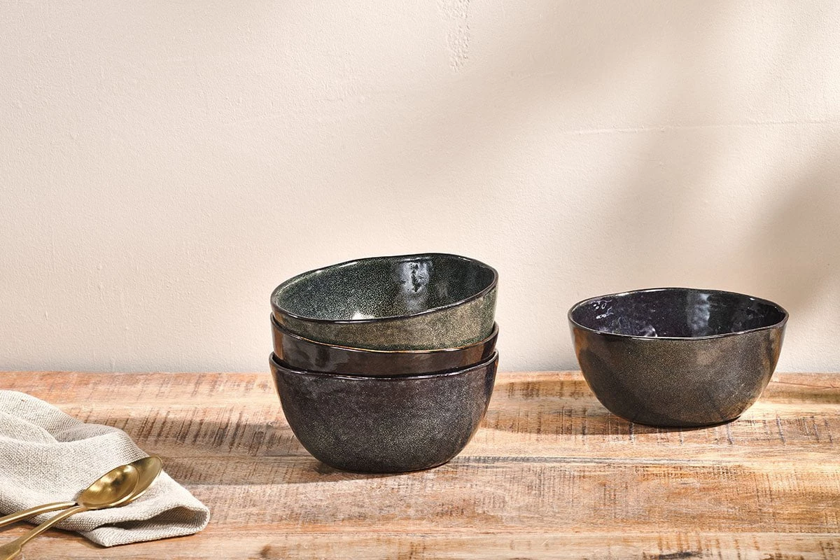 Nkuku Amina Bowl - Sea Grey 3 Nkuku Amina Bowl - Sea Grey