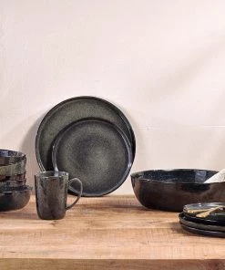 Nkuku Amina Serving Bowl - Sea Grey - Large New Arrivals 10 Nkuku Amina Serving Bowl - Sea Grey - Large New Arrivals