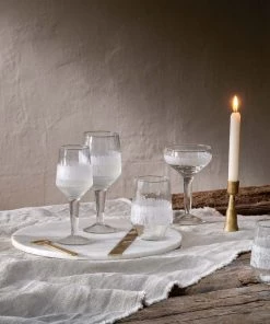 Nkuku Anara Etched Champagne Glass - Clear (Set Of 4) 10 Nkuku Anara Etched Champagne Glass - Clear (Set Of 4)