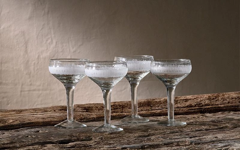 Nkuku Anara Etched Champagne Glass - Clear (Set Of 4) 3 Nkuku Anara Etched Champagne Glass - Clear (Set Of 4)