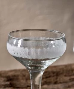 Nkuku Tableware Anara Etched Cocktail Glass - Clear (Set Of 4)
