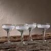 Nkuku Tableware Anara Etched Cocktail Glass - Clear (Set Of 4)