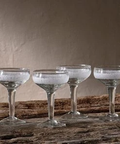 Nkuku Tableware Anara Etched Cocktail Glass - Clear (Set Of 4)