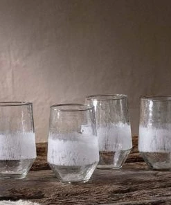 Nkuku Anara Etched Tumbler - Clear - Large (Set Of 4)