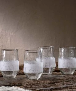 Nkuku Anara Etched Tumbler - Clear - Small (Set Of 4) Tableware