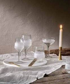 Nkuku Anara Etched Tumbler - Clear - Small (Set Of 4) Tableware