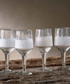 Nkuku Anara Etched Wine Glass - Clear - Large (Set Of 4)