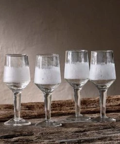 Nkuku Tableware Anara Etched Wine Glass - Clear - Small (Set Of 4)