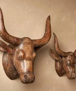 Nkuku Arba Wooden Cow Head - Large Home Accessories