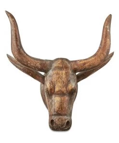 Nkuku Arba Wooden Cow Head - Large Home Accessories
