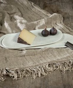 Nkuku Serveware Arjun Marble Platter - White