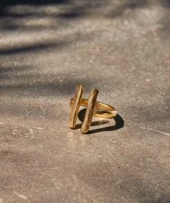 Nkuku Atili Double Bar Ring Band Jewellery Gifts