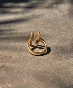 Nkuku Atili Double Bar Ring Band Jewellery Gifts