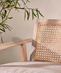 Nkuku New Arrivals Atri Mango Wood & Cane Occasional Chair