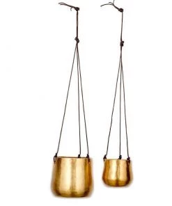 Nkuku Home Accessories Atsu Brass Hanging Planter
