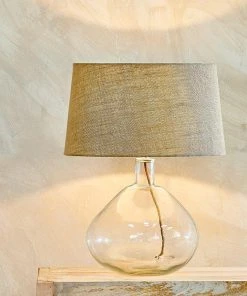 Nkuku Living Room Baba Clear Glass Lamp - Large Wide