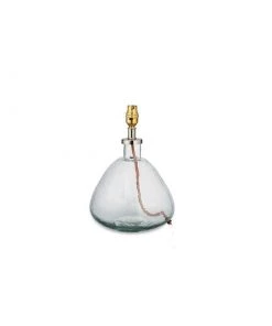 Nkuku Baba Clear Glass Lamp - Small Wide Living Room