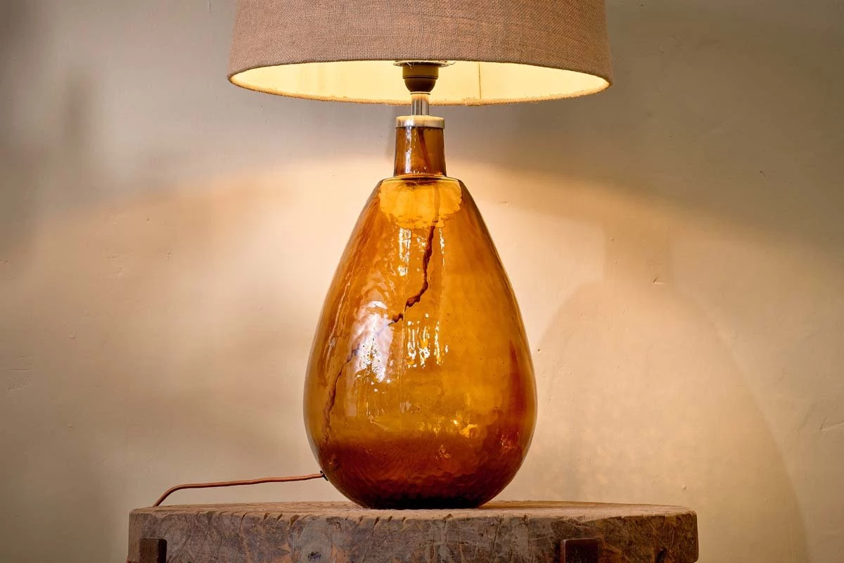 Nkuku Baba Glass Lamp - Burnt Amber - Large Tall 5 Nkuku Baba Glass Lamp - Burnt Amber - Large Tall