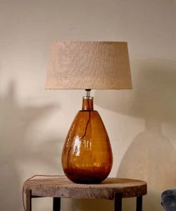 Nkuku Baba Glass Lamp - Burnt Amber - Large Tall
