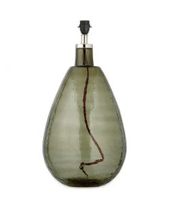 Nkuku Living Room Baba Green Smoke Glass Lamp - Large Tall