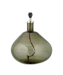 Nkuku Living Room Baba Green Smoke Glass Lamp - Large Wide 7 Nkuku Living Room Baba Green Smoke Glass Lamp - Large Wide