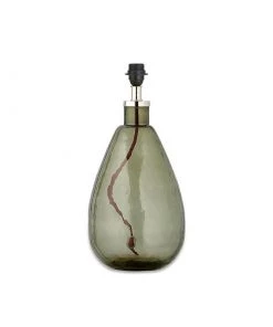 Nkuku Baba Green Smoke Glass Lamp - Small Tall Living Room