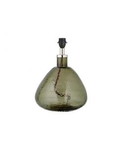 Nkuku Baba Green Smoke Glass Lamp - Small Wide
